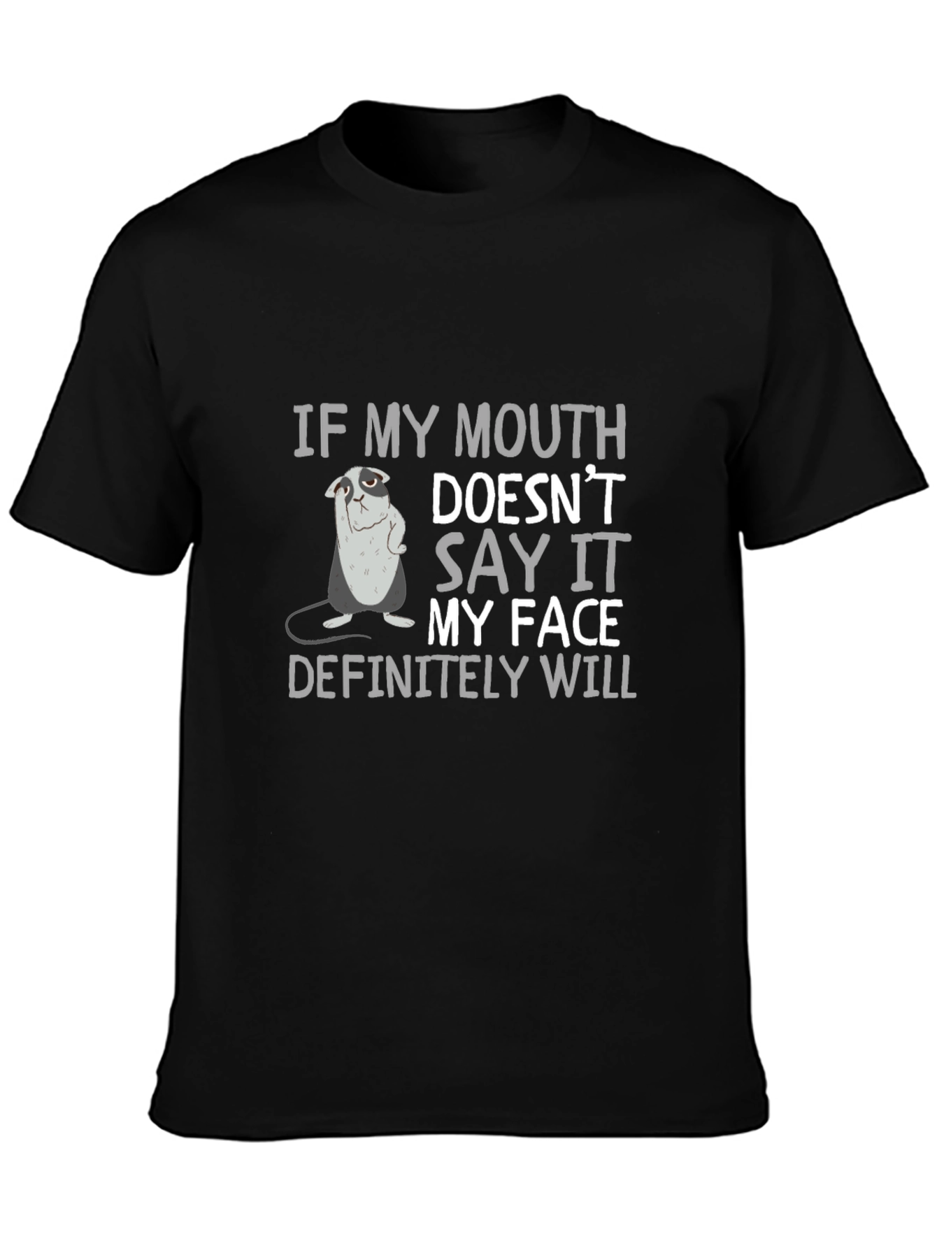 Camiseta Negra con Diseño Gráfico Divertido