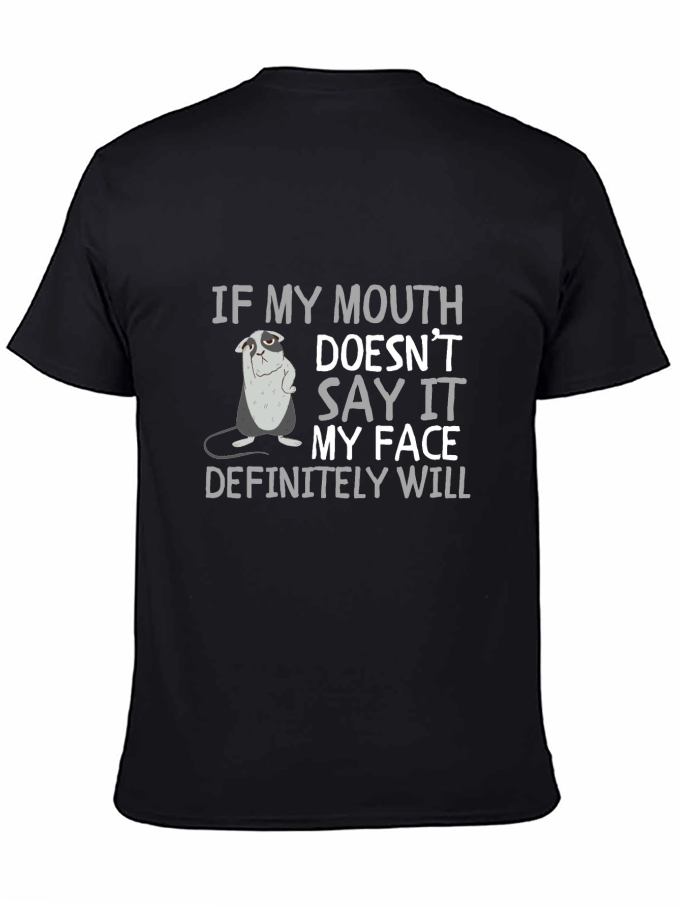 Camiseta Negra con Diseño Gráfico Divertido