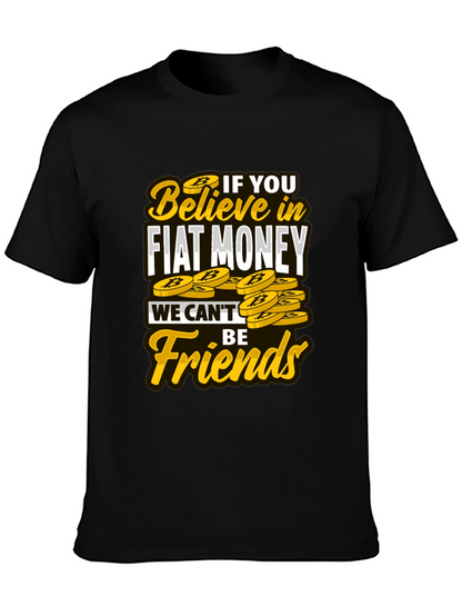 Camiseta Negra con Diseño No Fiat Money No Friends