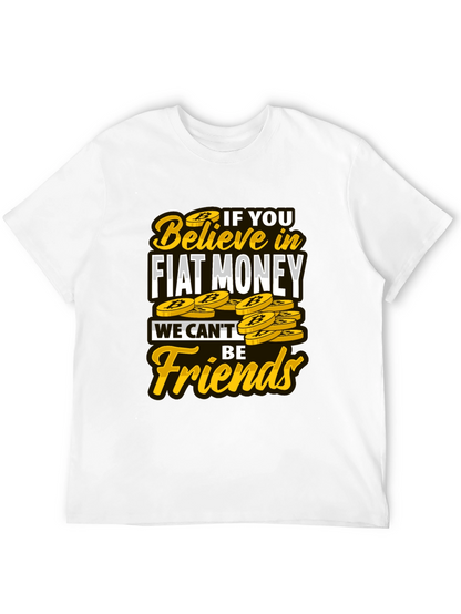 Camiseta Negra con Diseño No Fiat Money No Friends