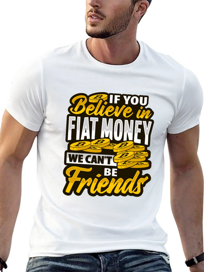 Camiseta Negra con Diseño No Fiat Money No Friends