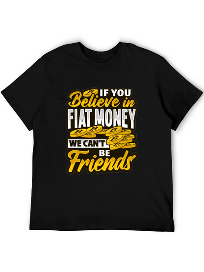 Camiseta Negra con Diseño No Fiat Money No Friends
