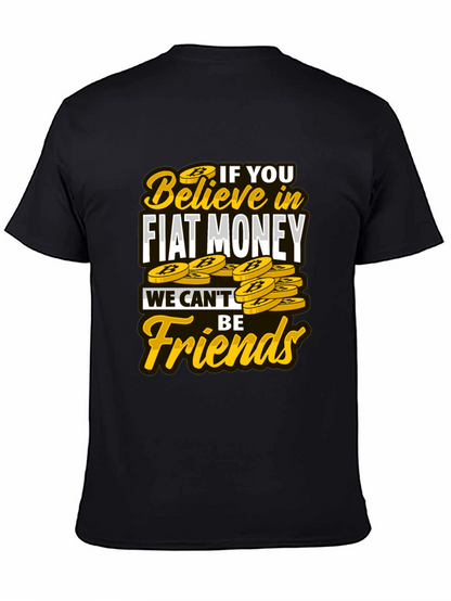 Camiseta Negra con Diseño No Fiat Money No Friends