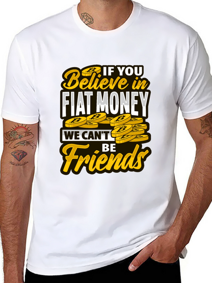 Camiseta Negra con Diseño No Fiat Money No Friends