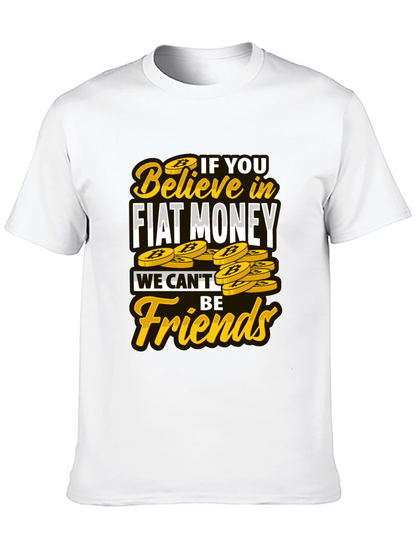 Camiseta Negra con Diseño No Fiat Money No Friends