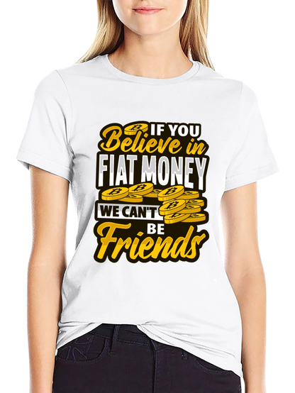 Camiseta Negra con Diseño No Fiat Money No Friends