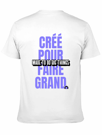Camiseta Negra: Créé Pour Faire Grand - Diseño Único