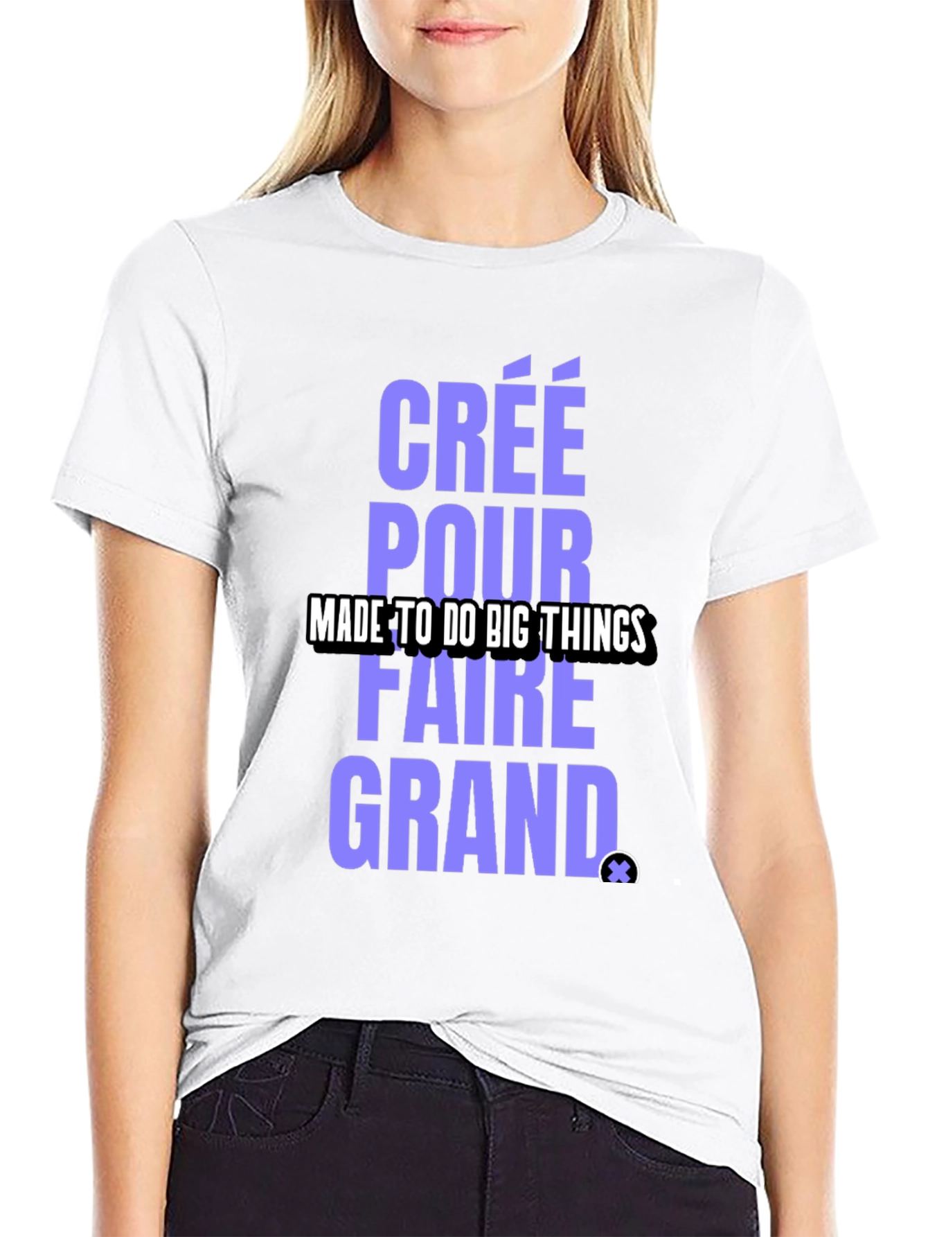 Camiseta Negra: Créé Pour Faire Grand - Diseño Único