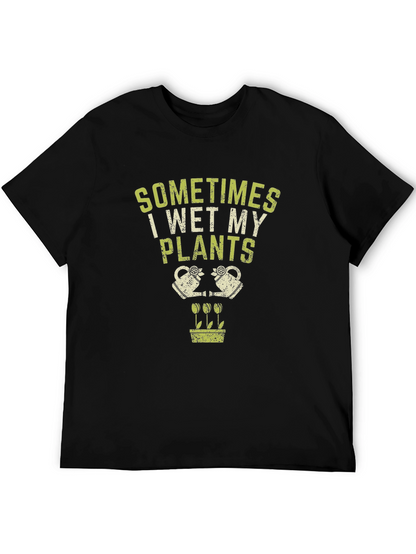 Camiseta Negra Sometimes I Wet My Plants