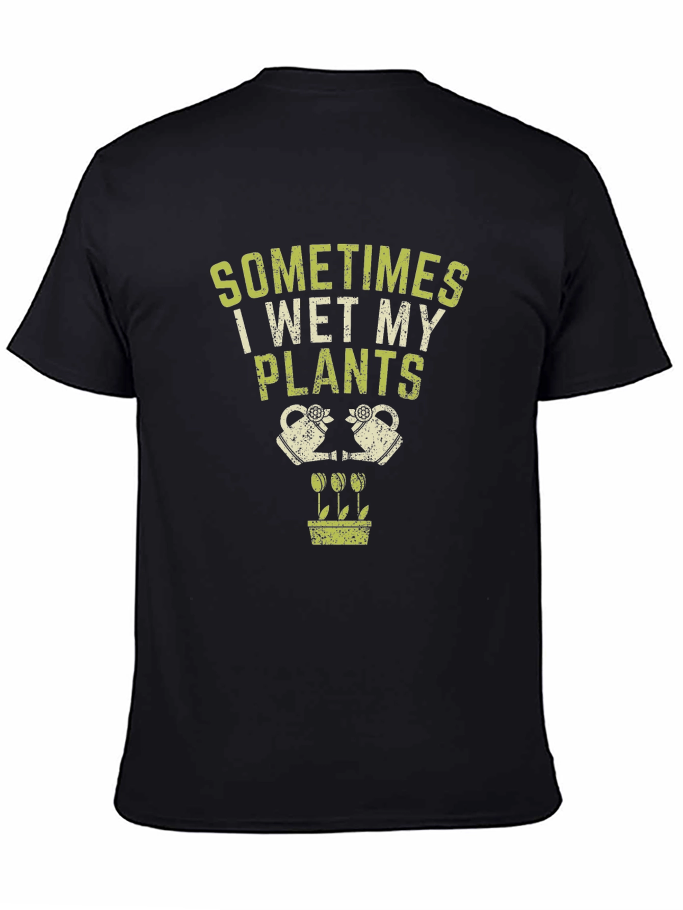 Camiseta Negra Sometimes I Wet My Plants