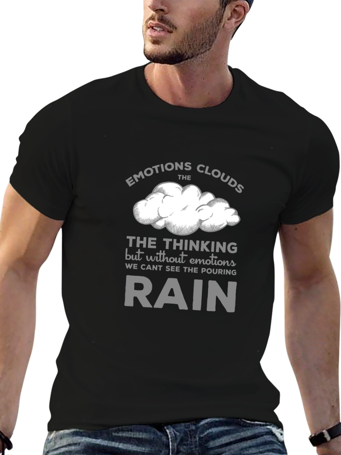 Camiseta Negra con Diseño Inspirador Emociones
