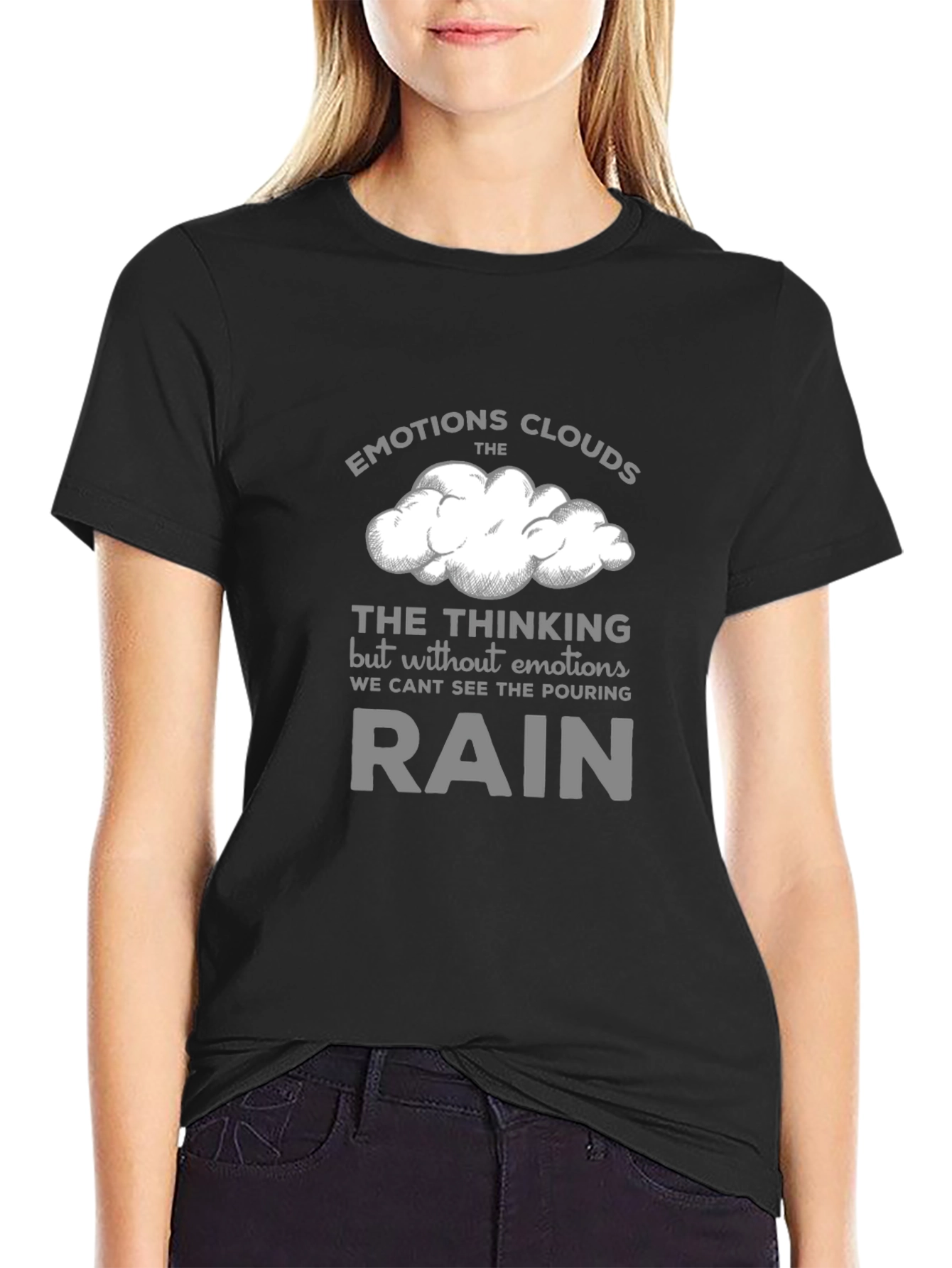 Camiseta Negra con Diseño Inspirador Emociones