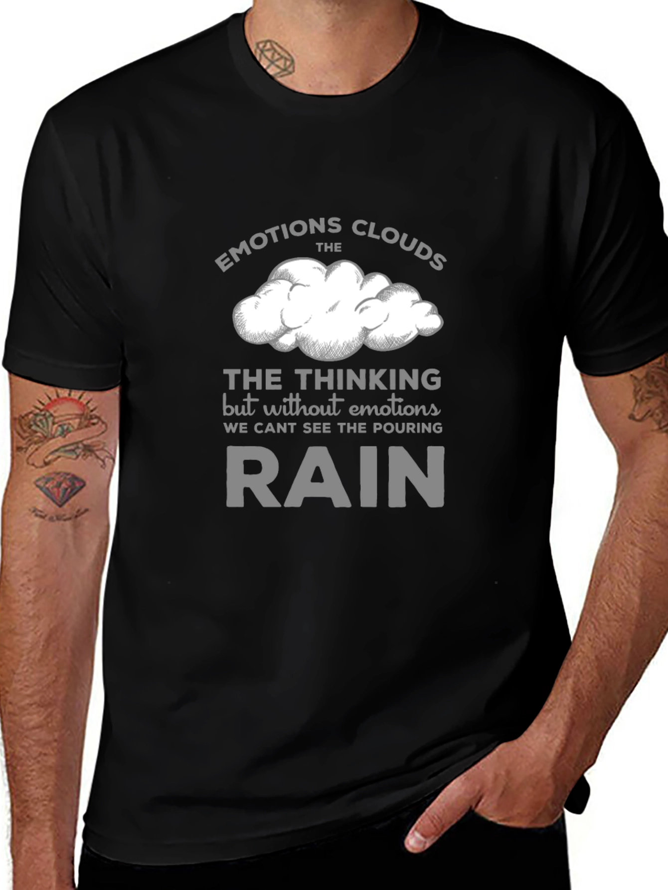 Camiseta Negra con Diseño Inspirador Emociones
