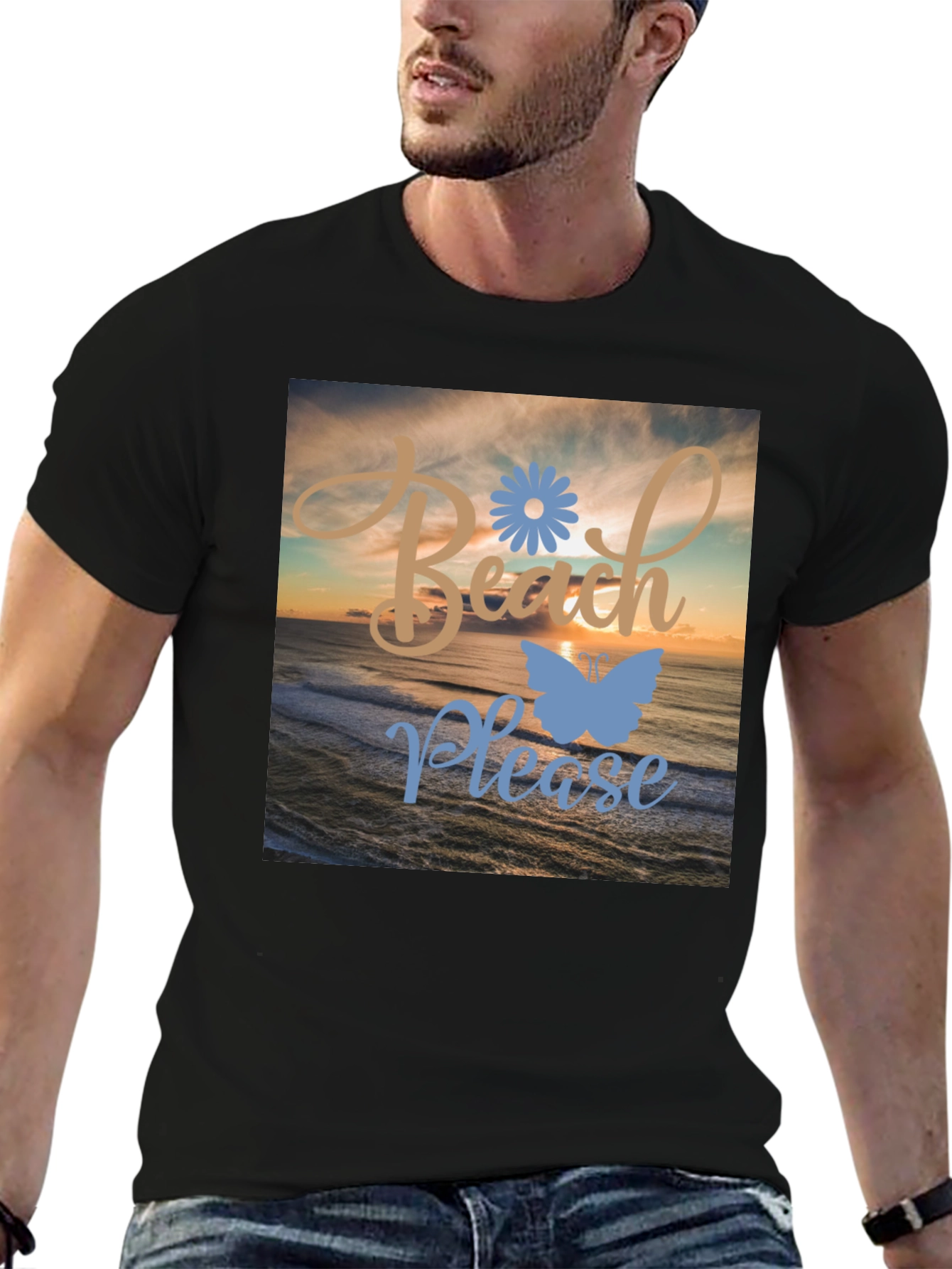Camiseta Negra Beach Please