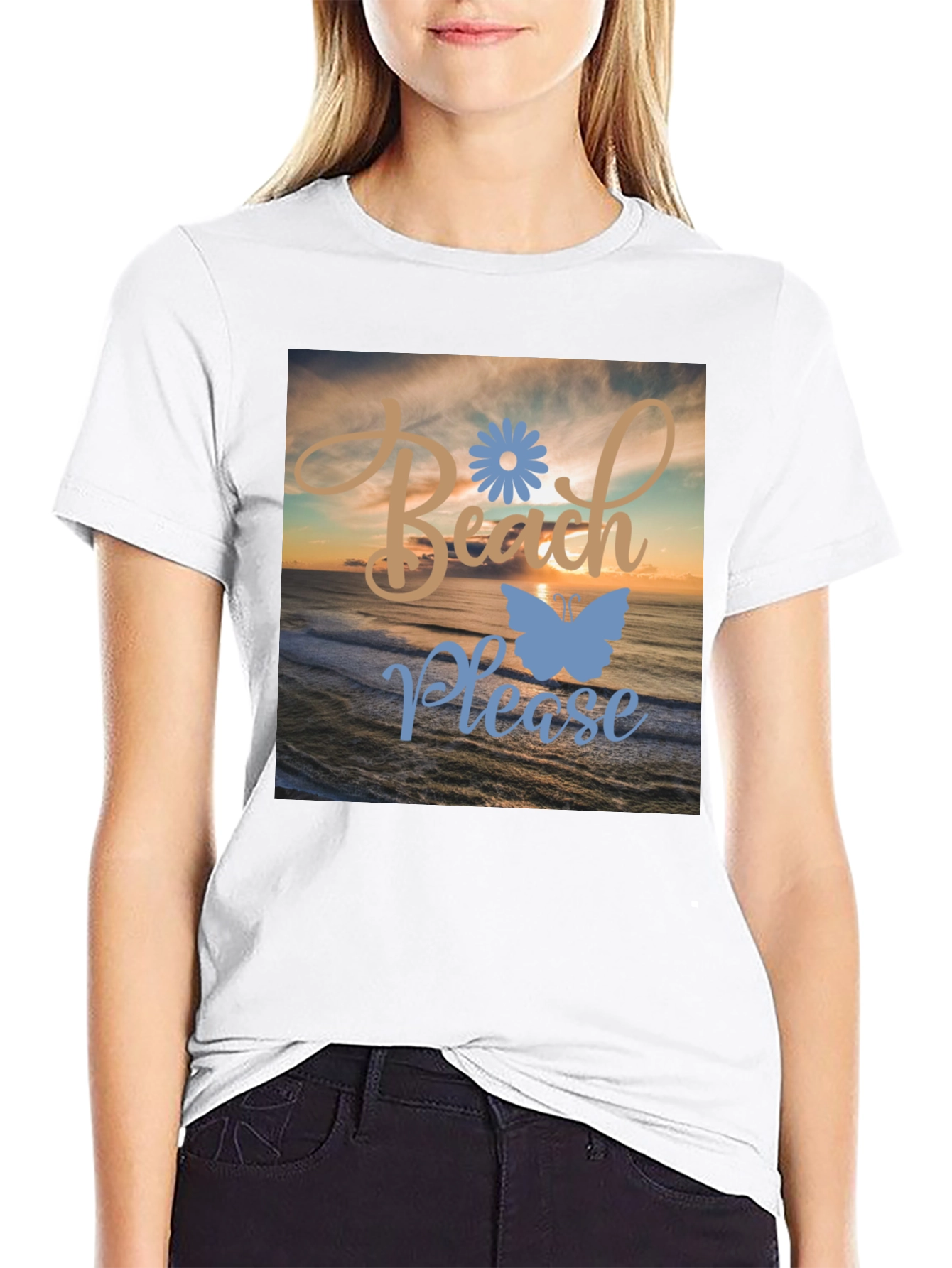 Camiseta Negra Beach Please
