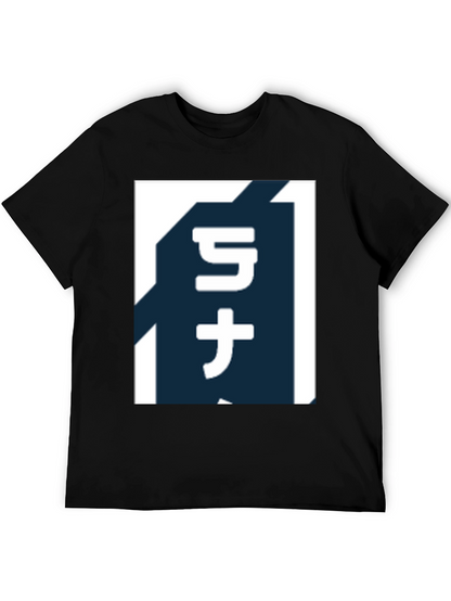 Camiseta Negra con Diseño Japonés Abstracto