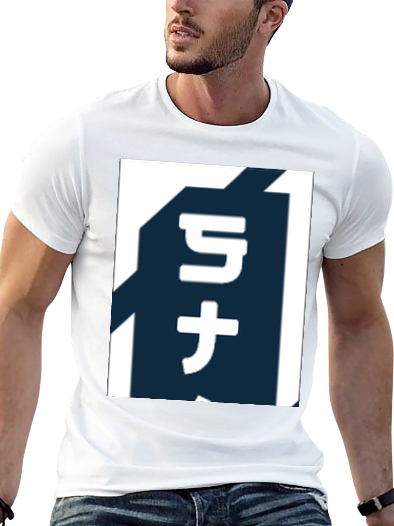 Camiseta Negra con Diseño Japonés Abstracto