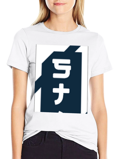 Camiseta Negra con Diseño Japonés Abstracto