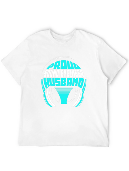 Camiseta Negra Proud Sound Engineer Husband