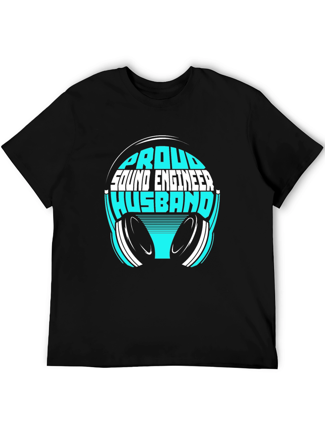 Camiseta Negra Proud Sound Engineer Husband