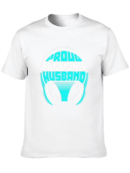 Camiseta Negra Proud Sound Engineer Husband