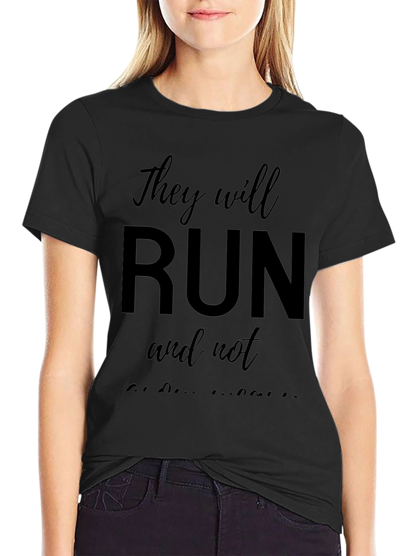 Camiseta Negra They will run and not be weary