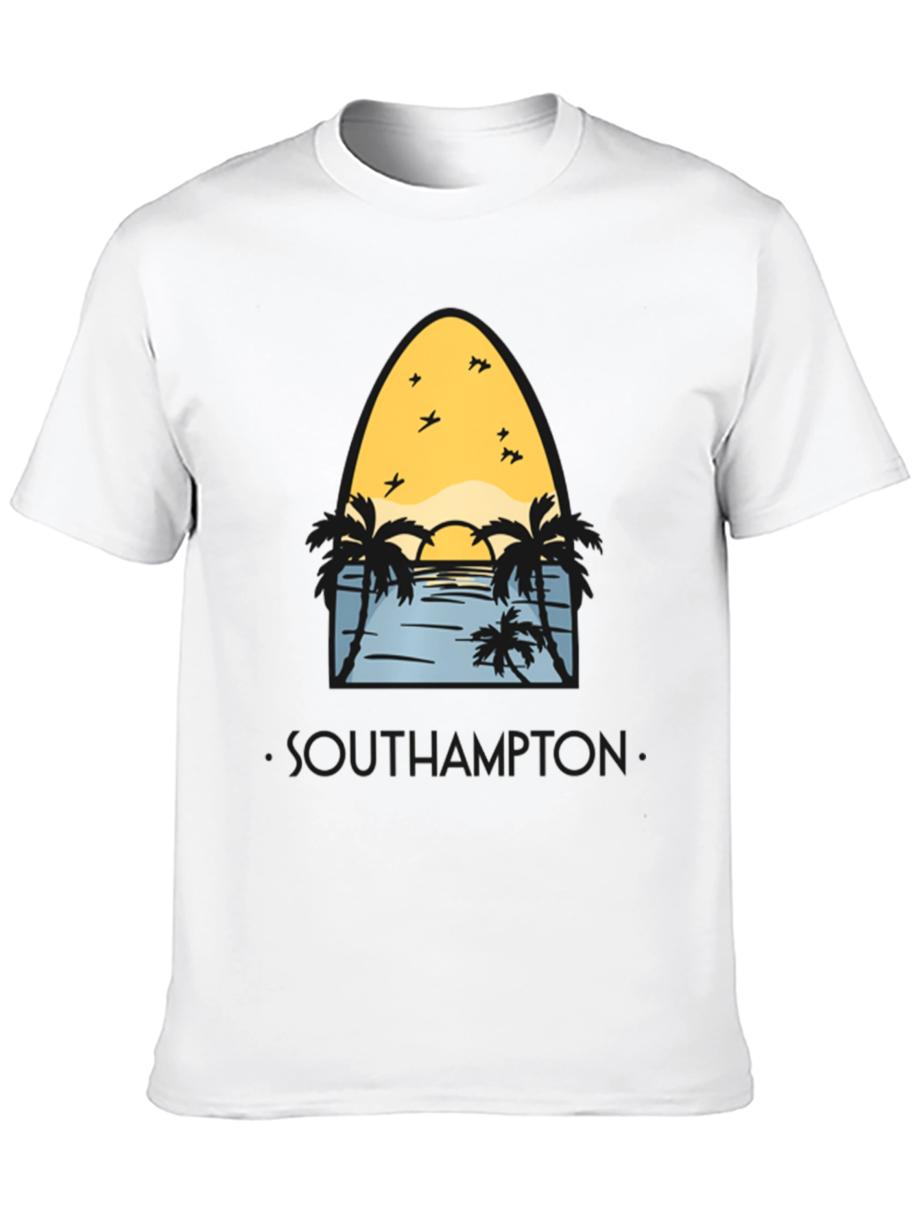 Camiseta Negra Southampton Estilo Surfista
