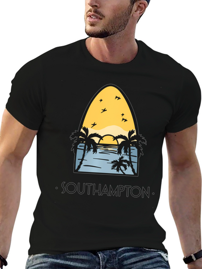 Camiseta Negra Southampton Estilo Surfista