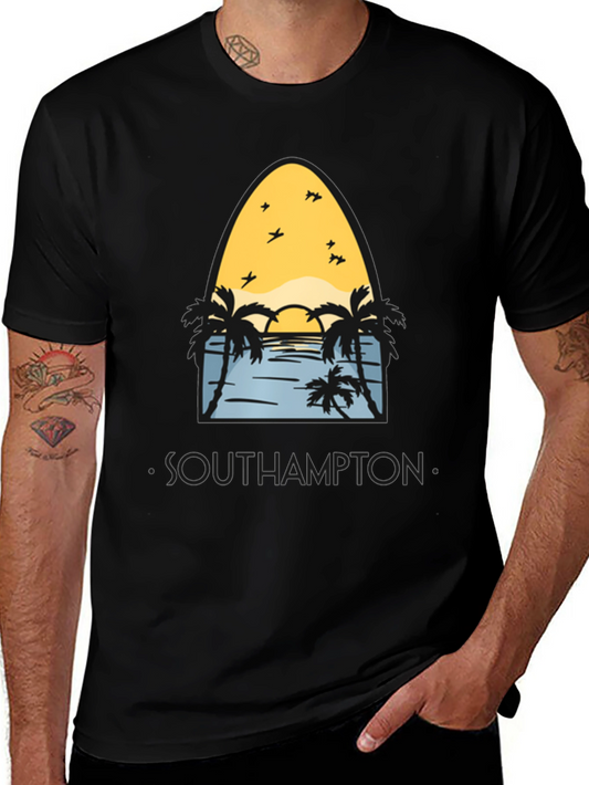 Camiseta Negra Southampton Estilo Surfista
