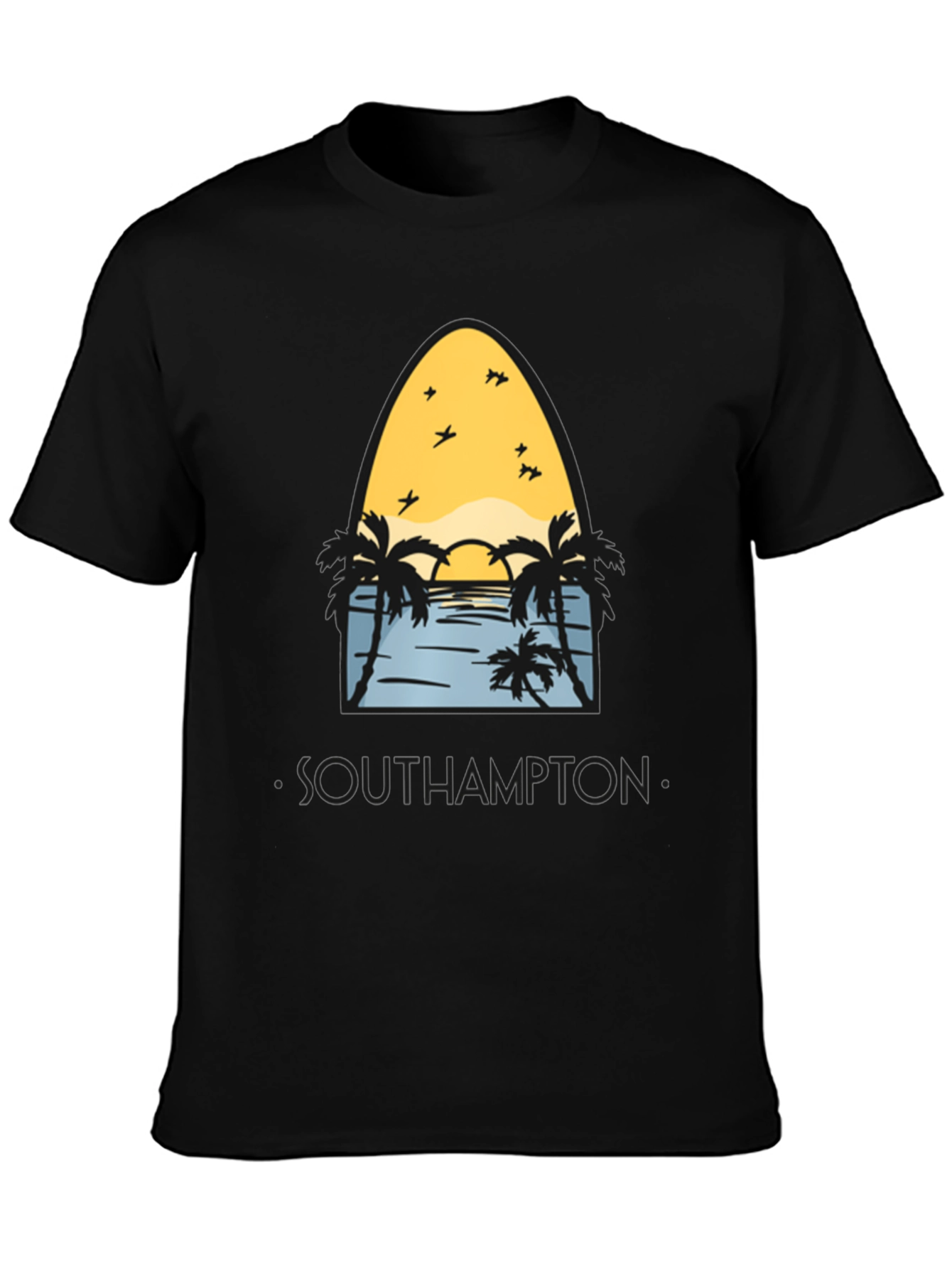 Camiseta Negra Southampton Estilo Surfista
