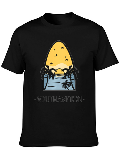 Camiseta Negra Southampton Estilo Surfista