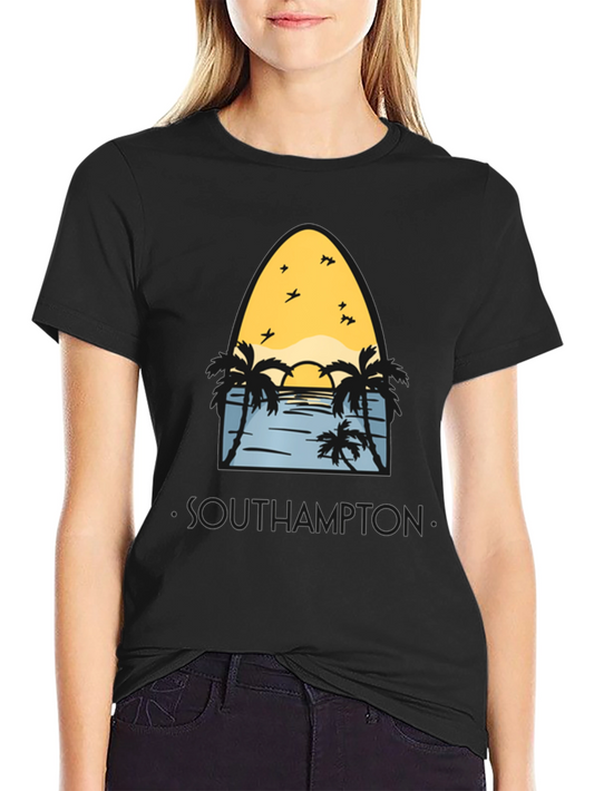 Camiseta Negra Southampton Estilo Surfista