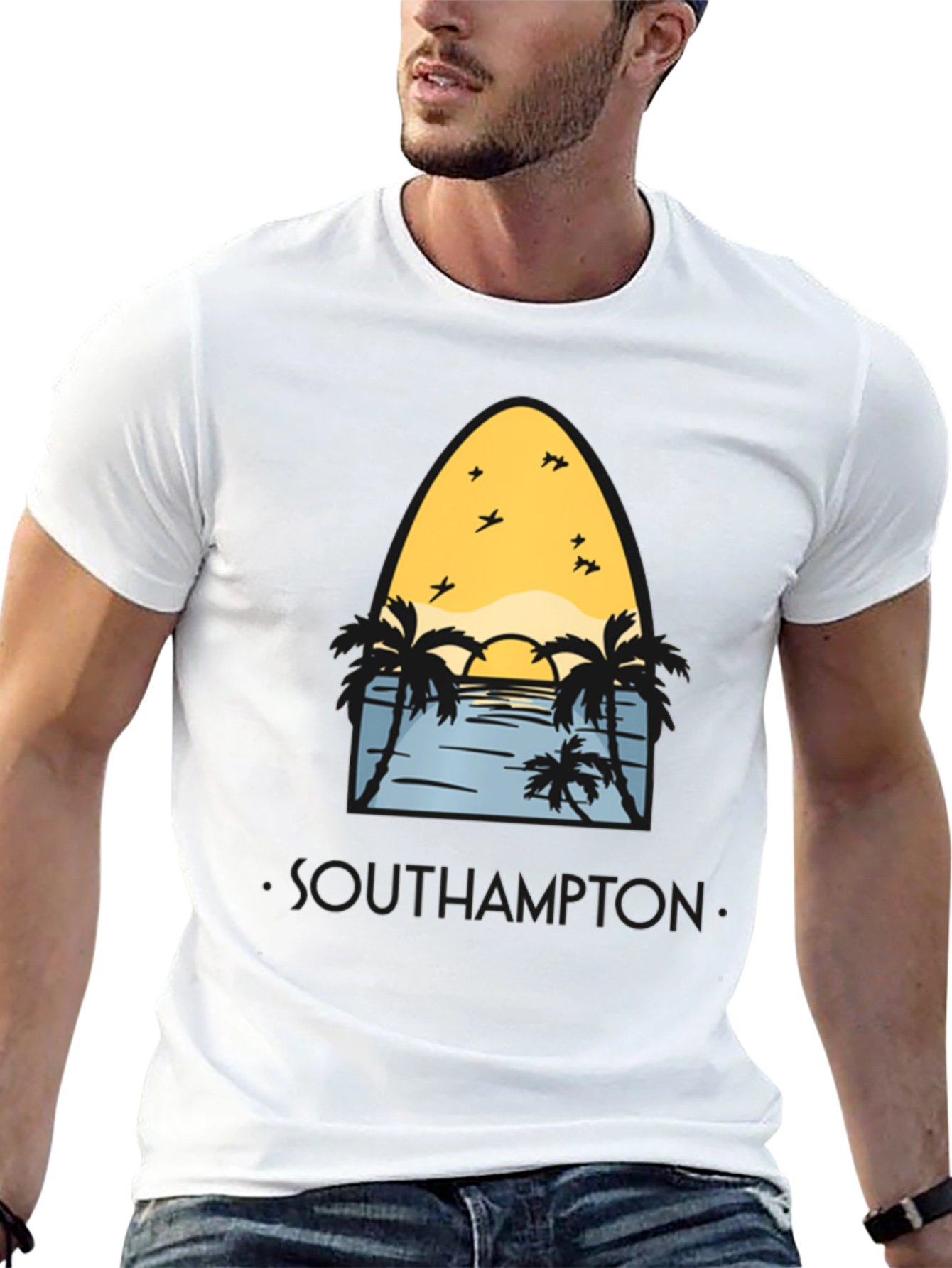 Camiseta Negra Southampton Estilo Surfista