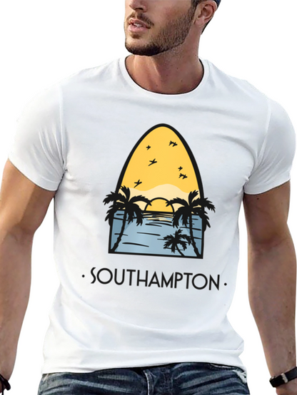 Camiseta Negra Southampton Estilo Surfista