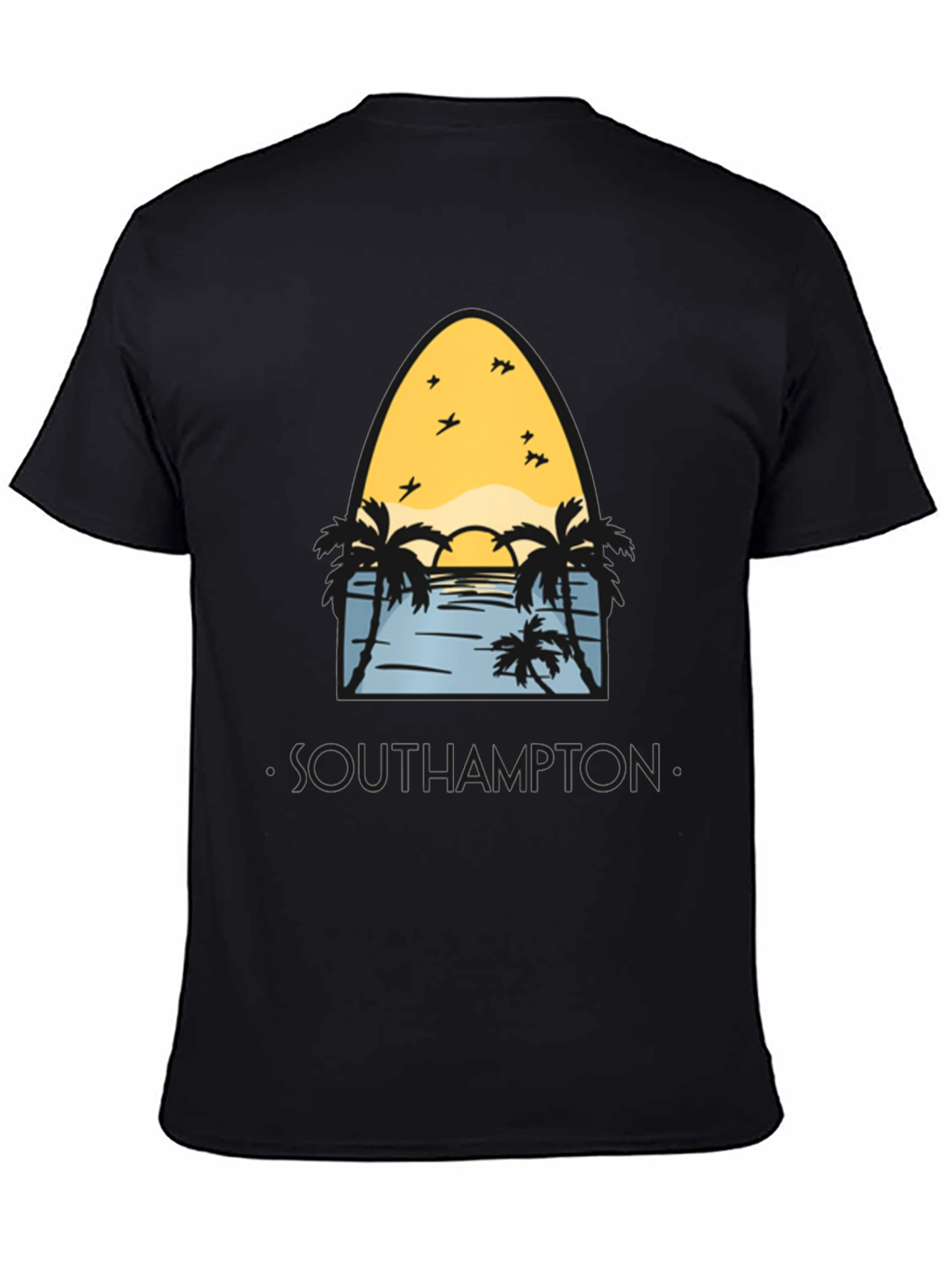 Camiseta Negra Southampton Estilo Surfista