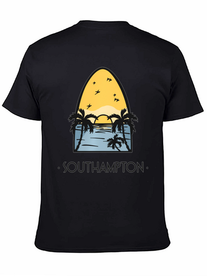 Camiseta Negra Southampton Estilo Surfista