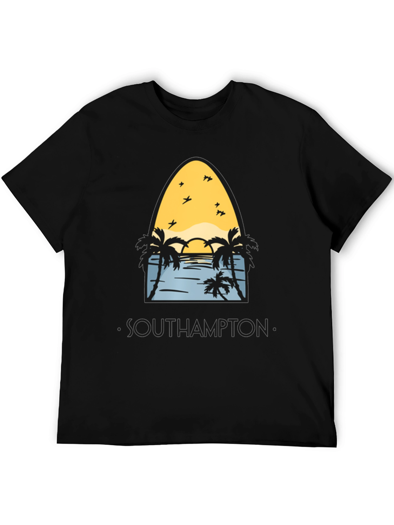 Camiseta Negra Southampton Estilo Surfista