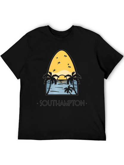 Camiseta Negra Southampton Estilo Surfista