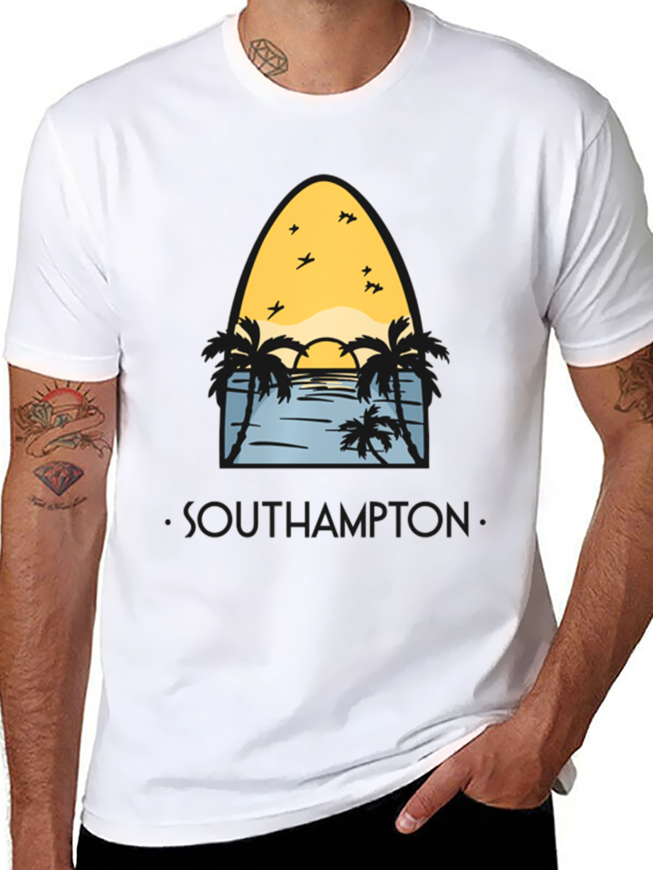 Camiseta Negra Southampton Estilo Surfista