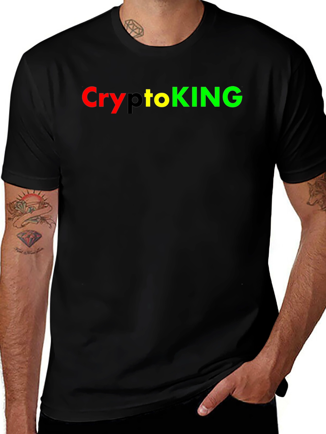 Camiseta Negra CryptoKING - Diseño Moderno