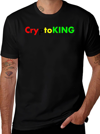 Camiseta Negra CryptoKING - Diseño Moderno
