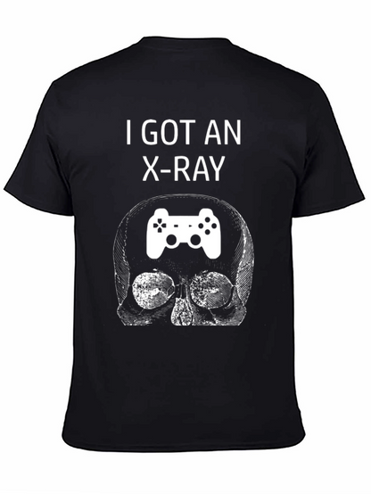 Camiseta Negra con Diseño de Calavera Gamer Rayos X