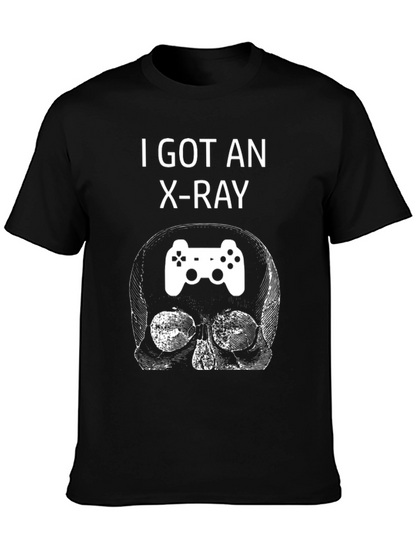 Camiseta Negra con Diseño de Calavera Gamer Rayos X