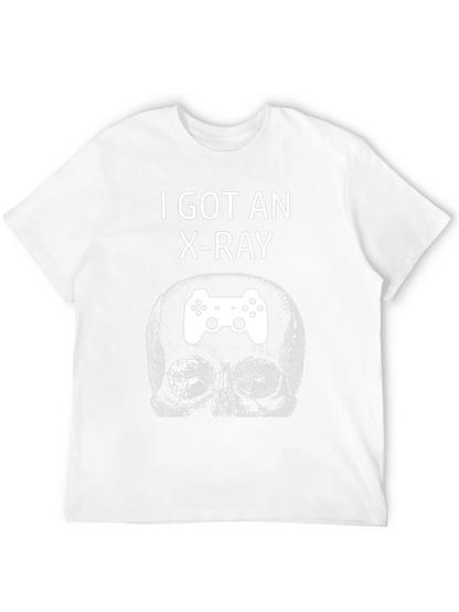 Camiseta Negra con Diseño de Calavera Gamer Rayos X