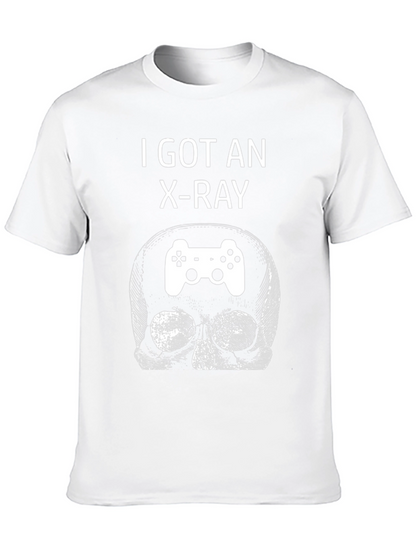 Camiseta Negra con Diseño de Calavera Gamer Rayos X