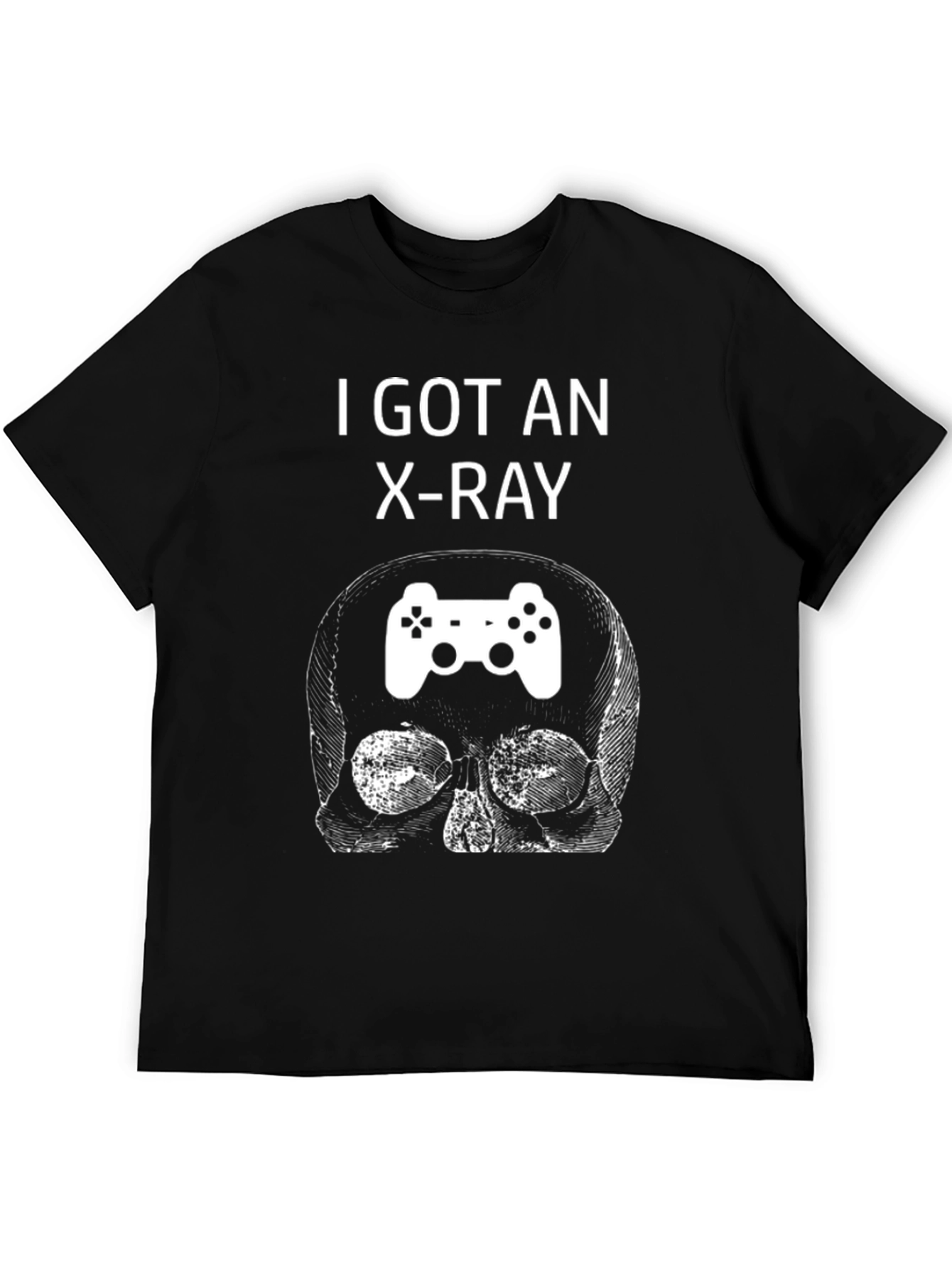 Camiseta Negra con Diseño de Calavera Gamer Rayos X