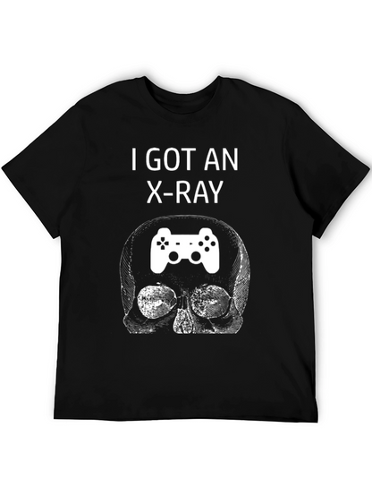 Camiseta Negra con Diseño de Calavera Gamer Rayos X