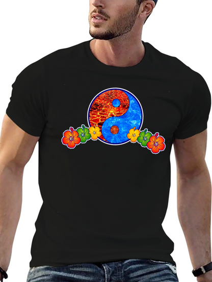 Camiseta Yin Yang Floral - Fuego y Agua