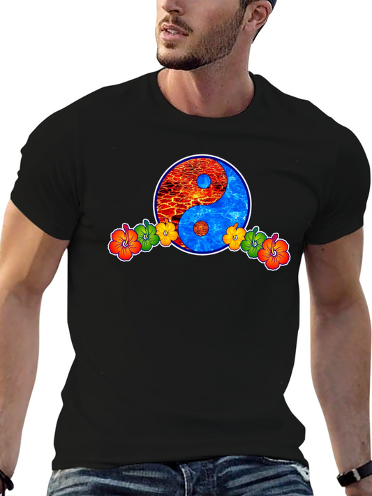 Camiseta Yin Yang Floral - Fuego y Agua