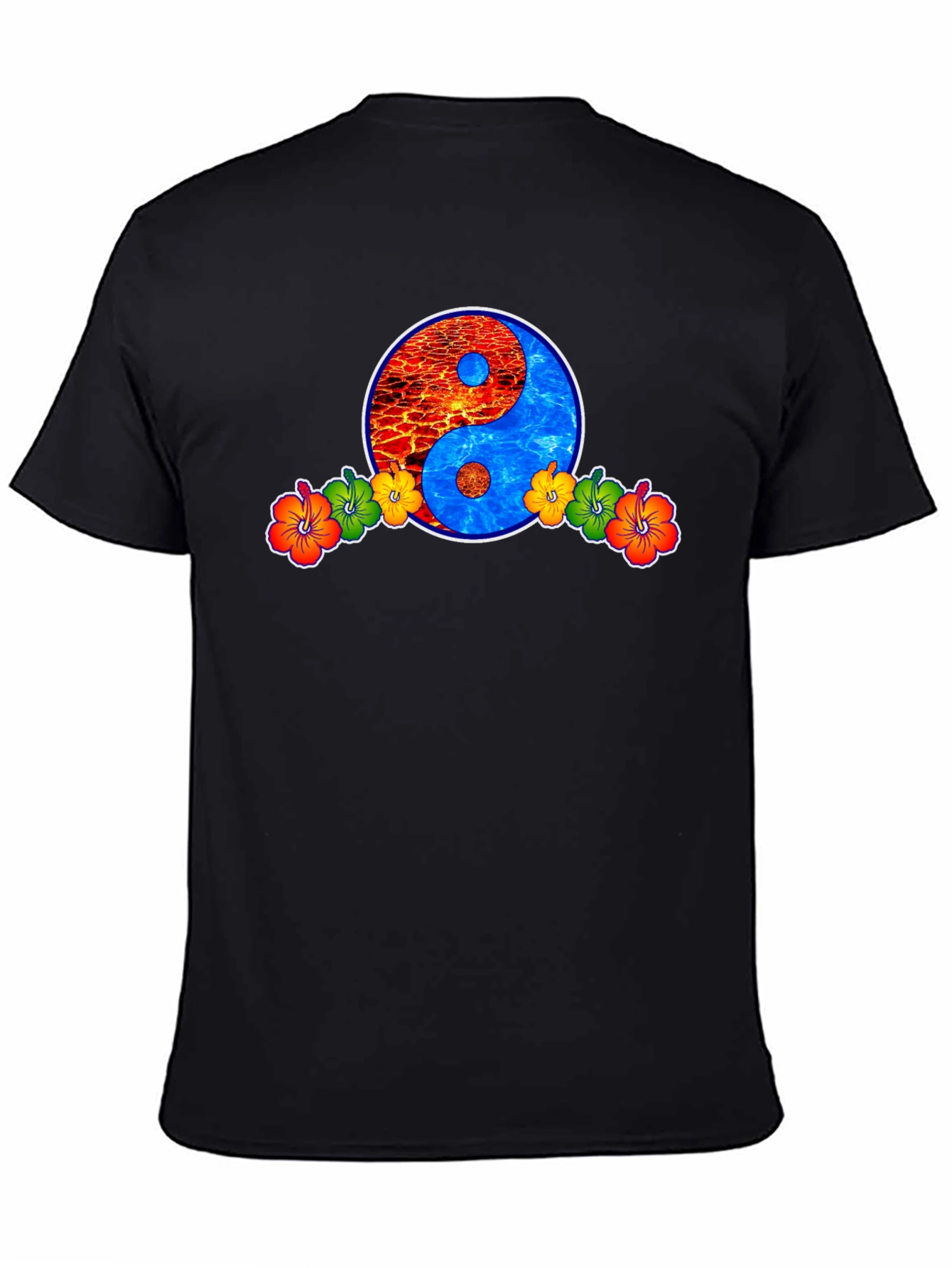 Camiseta Yin Yang Floral - Fuego y Agua